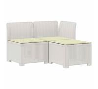 GHVBNMF Divano da giardino a 3 posti, con cuscino, effetto rattan, PP, per | Set modulare 3 pezzi in polipropilene per balcone, terrazza e giardino d'inverno con comodo cuscino.