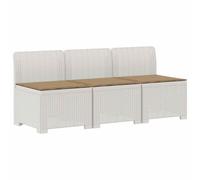 GHVBNMF Divano da giardino a 3 posti, effetto rattan, PP, per esterni | Salotto modulare da esterno a 3 posti in robusto polipropilene con cuscino per terrazza, balcone e giardino d'inverno.