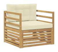 GHVBNMF Divano da giardino in legno massello di acacia, set divano singolo | Elegante poltrona a 1 posto in robusto legno di acacia con morbidi cuscini per ore di relax sulla terrazza e sul balcone.