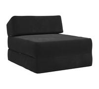 GHVBNMF Divano letto pieghevole, nero, 60 x 70 x 41 cm, in tessuto | Poltrona versatile che si trasforma facilmente in un materasso. Ideale per piccoli spazi come camere da letto e camere dei