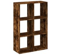 GHVBNMF Divisorio libreria in rovere affumicato, 6 scomparti, 69,5 x 29 x | Scaffale versatile a cubo per soggiorno e camera da letto. Da usare in piedi o sdraiati con 6 scomparti aperti.