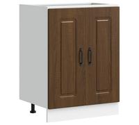 GHVBNMF Kalmar - Mobile sottolavello, effetto rovere, 60 x 46 x 81,5 cm | Robusto mobile da cucina in legno con piedini regolabili e ampio spazio per le cucine moderne.