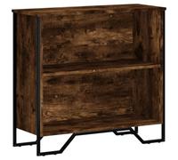 GHVBNMF Libreria 80 x 31 x 74,5 cm, in legno di rovere affumicato, piedini | Scaffale compatto per soggiorno e ufficio con due scomparti aperti e ripiano stabile su piedi moderni.
