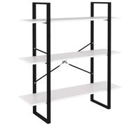 GHVBNMF Libreria bianca, 100 x 30 x 105 cm, con 3 ripiani, in metallo e | Stabile libreria dal design industriale per soggiorno e camera da letto, 3 ripiani aperti per decorazioni