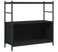 GHVBNMF Libreria nera, 80 x 30 x 78,5 cm, in legno | Versatile scaffale per documenti dal design industriale per soggiorno e studio, con piedini regolabili per una posizione
