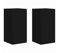 GHVBNMF Mobile da parete per TV, set da 2 pezzi, nero, 30 x 31 x 60 cm, in | Mensole sospese salvaspazio per soggiorno e corridoio. Il robusto montaggio a parete garantisce spazio libero e ordine nella