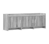 GHVBNMF Mobile per TV, 130 x 33 x 47 cm, in legno Sonoma, grigio | Moderno mobile basso con 3 ante e maniglie in metallo. Ideale per tenere in ordine il soggiorno o la camera da letto grazie