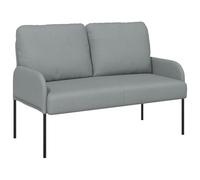 GHVBNMF Moderno divano a 2 posti, 110 cm, in compensato grigio chiaro | Divano imbottito compatto grigio chiaro con rivestimento in poliestere e gambe in metallo. Ideale per salotti e piccoli spazi