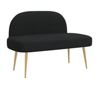 GHVBNMF Panca imbottita con schienale, 110 x 60 x 76 cm, colore: nero | Elegante poltrona a due posti con rivestimento in morbido tessuto e robuste gambe in metallo. Ideale per soggiorno