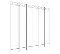 GHVBNMF Paravento pieghevole, 6 pezzi, 240 x 220 cm, colore: bianco | Parete per camera da letto e soggiorno in poliestere traspirante con robusto telaio in ferro come protezione dagli sguardi