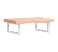 GHVBNMF Piano lavabo in legno massiccio di faggio, 60 x 40 cm, con supporto | Consolle salvaspazio per bagno e WC degli ospiti in robusto faggio e acciaio bianco con portata fino a 100 kg.