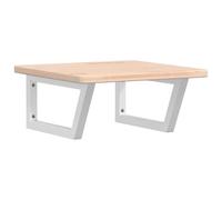 GHVBNMF Piano lavabo in legno massiccio di quercia, 50 x 50 cm, con 2 | Design sospeso per bagno e WC degli ospiti: legno di rovere non trattato con robusto supporto da parete come portasciugamani.