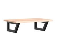 GHVBNMF Piano lavabo in legno massiccio di rovere, 60 x 40 cm, con supporto | Console sospesa per il bagno: portata fino a 100 kg con supporto a parete trapezoidale nero e montaggio flessibile.