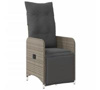 GHVBNMF Poltrona da giardino regolabile con cuscino, in polyrattan, colore | Comoda poltrona relax per esterni con schienale regolabile e funzione reclinabile per balcone, terrazza e giardino.