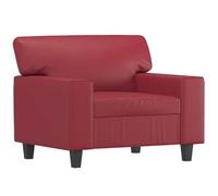 GHVBNMF Poltrona in ecopelle, larghezza della seduta, 60 cm, colore: rosso | Comoda poltrona TV con morbida imbottitura in schiuma e robusta struttura in metallo per soggiorno e camera da letto.