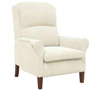 GHVBNMF Poltrona in velluto color crema con gambe in legno, poltrona | Comoda poltrona con orecchie in velluto per soggiorno e camera da letto, schienale alto per una seduta rilassante.