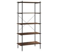 GHVBNMF Scaffale con 5 ripiani, in acciaio, 80 x 40 x 163 cm, nero | Scaffale versatile per carichi pesanti per soggiorno, ufficio e garage con robusti ripiani in legno e protezione