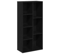 GHVBNMF Scaffale nero effetto rovere, 50 x 25 x 105 cm, 7 scomparti | Meraviglioso salvaspazio compatto con 7 scomparti aperti per soggiorno, camera da letto e ufficio. Il design facile da pulire