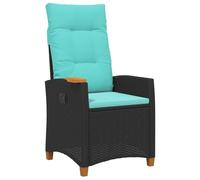 GHVBNMF Sedia da giardino regolabile con tavolo, in polyrattan, 62 x 64 x | Comoda poltrona reclinabile in rattan con vassoio da tè pieghevole e morbido cuscino per balcone, terrazza o giardino.