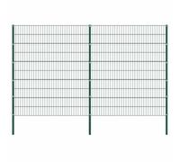GHVBNMF Set di 10 elementi di recinzione da giardino, 3 pali, in ferro | Robusta griglia in metallo per terrazza e terreno. Recinzione esterna modulare, espandibile per una recinzione chiara sui