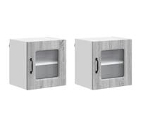 GHVBNMF Set di 2 armadietti da cucina da parete grigio sonoma, 40 x 31 x 40 | Pratico set di due armadi superiori per organizzare le scorte nella zona cottura, lavorazione robusta ed elegante.