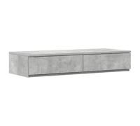 GHVBNMF Set di 2 cassetti da letto, grigio cemento, 75 x 36,5 x 16,5 cm, in | Cassettiera compatta per la camera da letto, utilizzabile anche come elegante comodino o sgabello con funzione push-to-open.