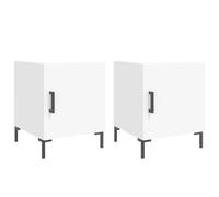 GHVBNMF Set di 2 comodini bianchi, 40 x 40 x 50 cm, in legno con piedini in | Tavolino compatto per camera da letto con scomparto, porta e piedini in metallo. Offre un pratico spazio per la vostra casa.