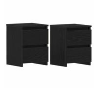 GHVBNMF Set di 2 comodini, colore nero, effetto rovere, 30 x 30 x 40 cm | Tavolino compatto con cassetto per camera da letto. Offre un ripiano funzionale e una capacità di carico fino a 60 kg.