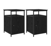 GHVBNMF Set di 2 comodini, effetto rovere, 40 x 42 x 60 cm, in legno | Tavolini moderni con gambe in acciaio stabili e porta chiusa per camere da letto e spazi abitativi ordinati.