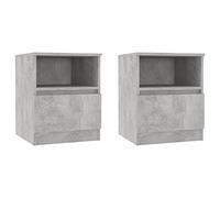 GHVBNMF Set di 2 comodini, grigio cemento, 40 x 40 x 50 cm | Set di 2 tavolini consolle con cassetto e ripiano in moderno effetto cemento, per camera da letto e soggiorno.