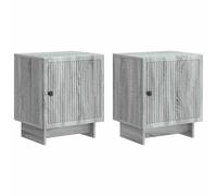 GHVBNMF Set di 2 comodini grigio Sonoma, 43 x 34,5 x 50 cm, in legno | Tavolini compatti con cassetti scorrevoli per camera da letto e soggiorno, dal design vintage senza tempo.