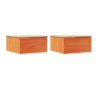 GHVBNMF Set di 2 comodini in legno massello di pino marrone cerato, 37 x 35 | Comodino compatto in legno di pino massello in stile tradizionale per camera da letto. Con 6 cassetti per un sacco di spazio.