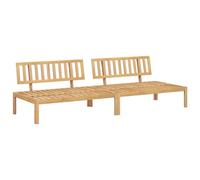 GHVBNMF Set di 2 divani centrali da giardino in legno massiccio di acacia | Elemento flessibile per il tuo salotto sulla terrazza o sul balcone. Il robusto legno di acacia offre un comodo comfort di