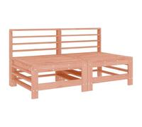 GHVBNMF Set di 2 divani centrali da giardino in legno massiccio Douglasie | Divano da terrazza in legno espandibile senza cuscino per ore accoglienti sul balcone e nel cortile con robusta rete a doghe.