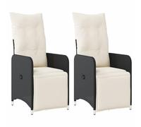 GHVBNMF Set di 2 poltrone da giardino regolabili con cuscino, in rattan | Comoda poltrona reclinabile in rattan per giardino e terrazza, con schienale regolabile e morbide imbottiture.