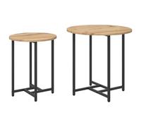 GHVBNMF Set di 2 tavolini da salotto in rovere Artisan Nesting, colore nero | Set di 2 tavolini salvaspazio dal design industriale. Ideale come elegante tavolino da caffè per soggiorno e loft.