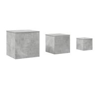 GHVBNMF Set di 3 tavolini da caffè in legno grigio cemento | Set di 3 salvaspazio per soggiorno e camera da letto, materiale robusto, dimensioni del tavolo flessibili per ogni luogo.