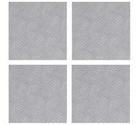 GHVBNMF Set di 4 gradini per scale in alluminio, 30 x 30 cm, colore argento | Superficie antiscivolo in lamiera striata per una protezione affidabile dei gradini sulle scale delle scale