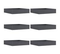 GHVBNMF Set di 6 recinzioni per prato, in acciaio, antracite, 60 x 60 x 13 | Pratica recinzione per aiuole in acciaio resistente per esterni come giardino e terrazza. Crea bordi del prato puliti.