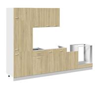 GHVBNMF Set di 7 mobili da cucina Lyon rovere Sonoma modulare | Gli armadi sospesi modulari e i sottopensili per la cucina creano ordine flessibile nella zona cucina e nella sala da pranzo.