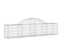 GHVBNMF Set di cestini per gabbioni, 9 pezzi, arco alto 200 x 30 x 40/60 cm | Robusti cestini in rete metallica come protezione dagli sguardi indiscreti decorativi e barriera da giardino per cortile