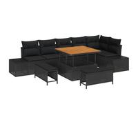 GHVBNMF Set di divani da giardino con cuscini, 9 pezzi, in polyrattan | Set modulare da esterno in polyrattan con comodi cuscini per la terrazza o il giardino.