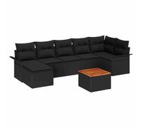 GHVBNMF Set di divani da giardino modulari con vano portaoggetti, 8 pezzi | Set lounge flessibile per giardino e terrazza con tasche integrate nello spazio e robusto tavolo in legno di acacia.
