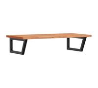 GHVBNMF Set di mensole da parete per lavabo, 100 x 50 cm, in legno massello | Console sospesa in legno massello di faggio con supporto in acciaio nero, montaggio flessibile per il tuo bagno.
