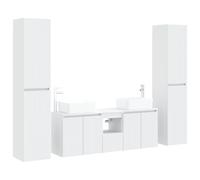GHVBNMF Set di mobili da bagno, 5 pezzi, armadietto pensile per bagno | Set di mobili da parete per bagno e WC degli ospiti con montaggio flessibile a porta e cinque pratici elementi.