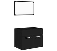 GHVBNMF Set di mobili da bagno da 2 pezzi, nero, mobiletto sottolavabo con | Pratica dotazione per il bagno o il bagno degli ospiti con spazio ordinato dietro 2 ante.