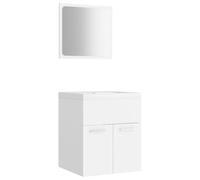 GHVBNMF Set di mobili da bagno da 3 pezzi con lavabo e specchio, colore | Assortimento da bagno salvaspazio in legno e ceramica per WC degli ospiti o piccolo bagno, facile da pulire.