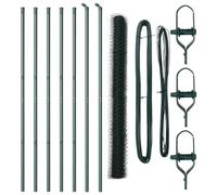 GHVBNMF Set di recinzione da giardino con 14 pali, verde, 1000 x 160 cm, in | Ideale per giardini, terrazze e cortili: resistente set di recinzioni in acciaio verde e PVC per un confine chiaro del
