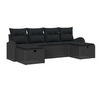 GHVBNMF Set modulare da giardino in polyrattan, 6 pezzi | Mobili ideali per terrazze e balconi con spazio nascosto e piedini regolabili per qualsiasi ambiente esterno.