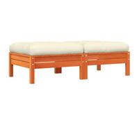 GHVBNMF Sgabello da giardino con cuscino, 2 pezzi, in legno massello di | Pouf versatile per terrazza e balcone con morbido cuscino aggiuntivo per un comfort flessibile durante il relax.